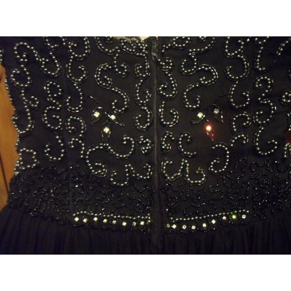 VTG Hollywood 50s 60s Cocktail Dress RHINESTONES - Picture 4 of 6